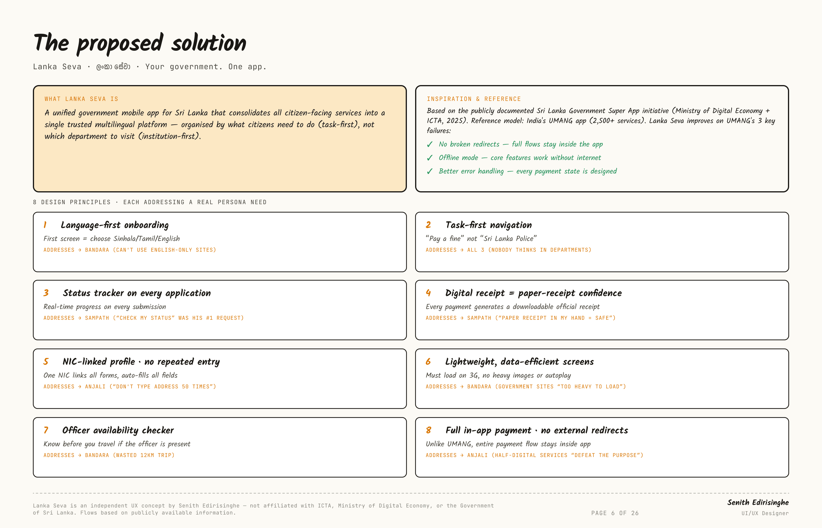 The proposed solution — Lanka Seva, slide 6 of 26