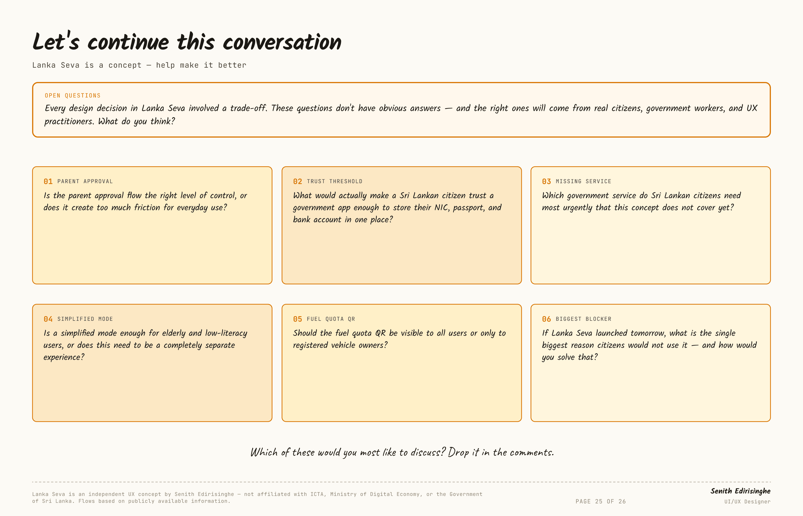Let's continue this conversation — Lanka Seva, slide 25 of 26